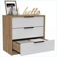 thumbnail image 4 of Dressers, Kaia Modern 3-Drawer Dresser with Spacious Top - White/Pine | Particle Board | Multicolor, 4 of 7