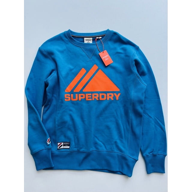 Superdry Mountain Sport Mono Crew Sweatshirt Aqua Blue ( S )