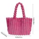 thumbnail image 5 of Bolso Tote de tela blanda de gran capacidad | Bolso de hombro elegante para mujer | Rosa, rosa intenso, gris | 11,81"x9,45"x5,91" | Asa elegante, bolso diario ligero, 5 of 6