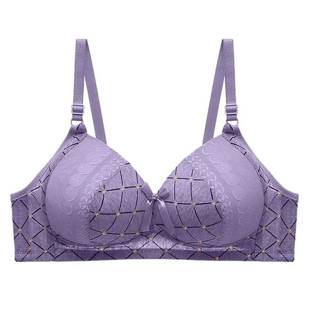 

Premium 2023 Gifts Woman S Fashion Bowknot Printing Comfortable Hollow Out Bra Underwear No Rims