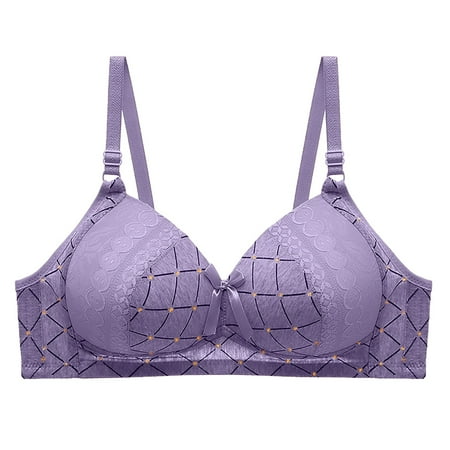 

Bras for Women Woman S Fashion Bowknot Printing Comfortable Hollow Out Bra Underwear No Rims