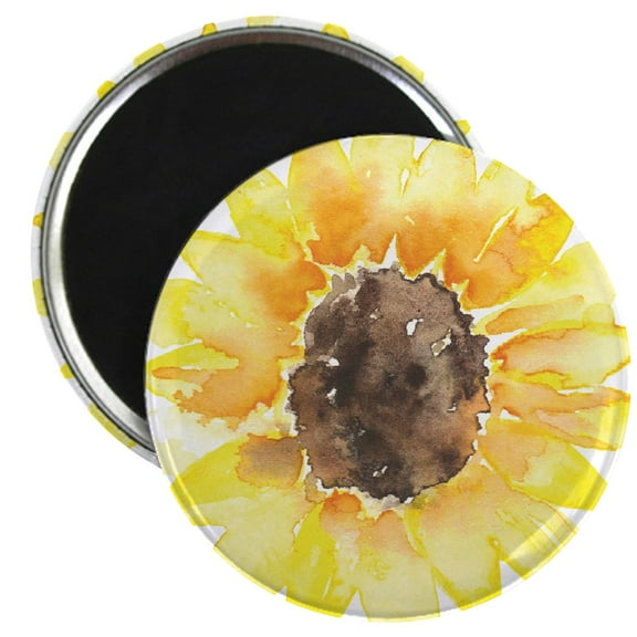 CafePress - Cute Yellow Sunflower Magnets - 2.25" Round Magnet, Refrigerator Magnet, Button Magnet Style