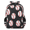 Black, variant on Black and White Cowhide Print Multi-Functional Backpack, 16" Waterproof Travel Casual Daypack with Reflective Strip, Cowhide Print Work Laptop Backpack for Men Women
