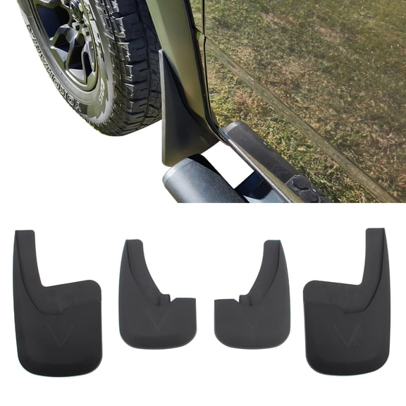 Ikon Motorsports Mud Flaps Splash Guards Fits 2009-2018 Dodge Ram 1500 2500 3500& 2019-2024 Ram 1500 Classic w/ OE Style Fender Flares, Textured Black PP Front & Rear Side Mudflaps Accessories 4PCS