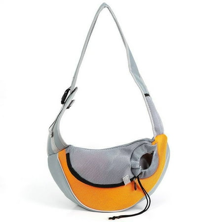 Portable Bag Crossbody Shoulder Bag Breathable Mesh Pet Backpack Pet Bag - orange