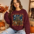 thumbnail image 4 of Vintage Halloween Sweatshirt, Trick-or-Treat Bears Haunted House Sweatshirt, 4 of 6