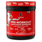 Six Star Pro Nutrition Pre-Workout Powder Explosion Ripped 2.0 Electrolyte Matrix, Watermelon, 8.47 oz