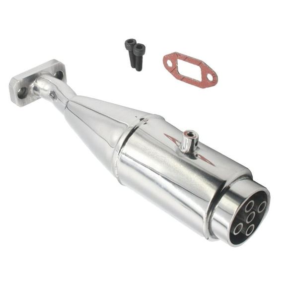 Kokiya Metal RC Exhaust Pipe Professional Spare Part for 1/5 RC Car Vehicles Trucks Argent
