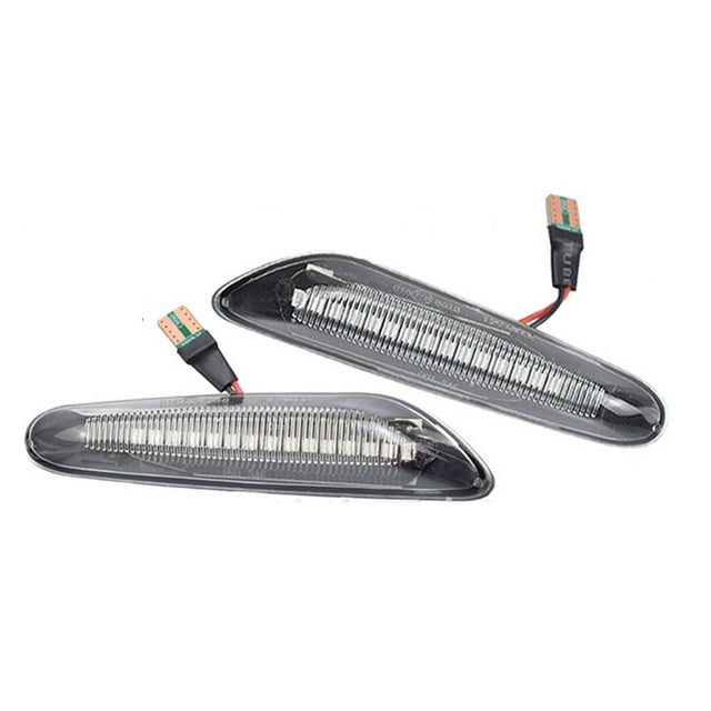 Maytalsory 2piece LED Dynamic Side Marker Turn Signal Side Marker Sequential Blinker Turn Signal Light Durable Transparent+T10