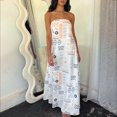 thumbnail image 2 of Bibifish Womens Dress Graphic Strapless Tube Dress Backless Bodycon Floor Length Maxi Dress Flowy Casual Party Wear Dress For Ladies, 2 of 7