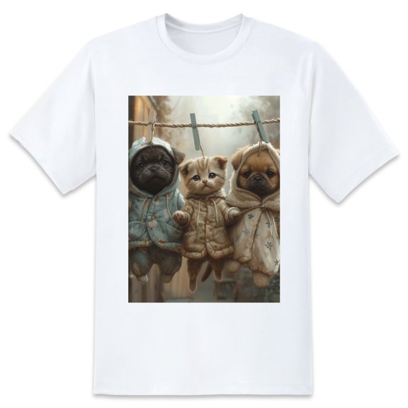 Basic Oversize Tees For WomenCat Loose Boyfriend Shirts Casual Blouse round neck