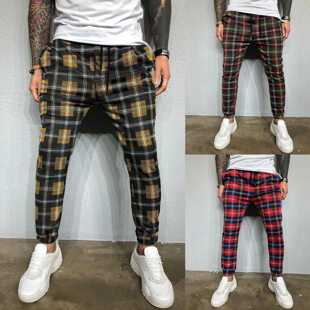 plaid casual pants