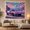 Pagoda Car, variant on Purple Modified Sports Car on Road with Cherry Blossoms and Pagoda, Dreamy Japanese Inspired for Car Enthusiasts, Scenic Wall Art, Birthday Gift Tapestry Wall Hanging for Bedroom and Living Room