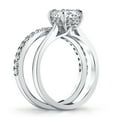 thumbnail image 4 of Metal Masters Womens 2Ct Round Moissanite Bridal Set Under-Halo Cathedral Wedding Ring 18K White Gold Plated Silver, 4 of 7