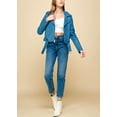 thumbnail image 5 of Made by Johnny Women's Asymmetrical Faux Lether Belted Moto Jacket S BLUE, 5 of 6