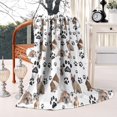 thumbnail image 2 of Bulldog Dog and Footprints Blanket,Comfortable Soft Lamb Wool Throw Blanket,All Season,Warm Lightweight Blankets for Sofa Bed Couch Living Room Chair,50"x60", 2 of 4