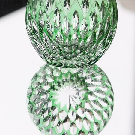 

Whiskey Glasses Tumbler Japanese Style Edo Kiriko Glass Hand Cut To Clear 11oz Green