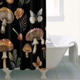 thumbnail image 4 of Brown Mushroom Flower Black Pattern Shower Curtain 36"x72" ,Bathroom Decorative Shower Curtains Set with 12 Hooks,Modern Waterproof Washable Shower Curtain, 4 of 6