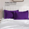 thumbnail image 2 of 500 Thread Count Egyptian Cotton Pillow Shams, 2-Pack –Pillow Covers for Ultimate Comfort – Elegant Design with Central Envelope Closure, Standard Size (20" x 26") Purple Solid, 2 of 4