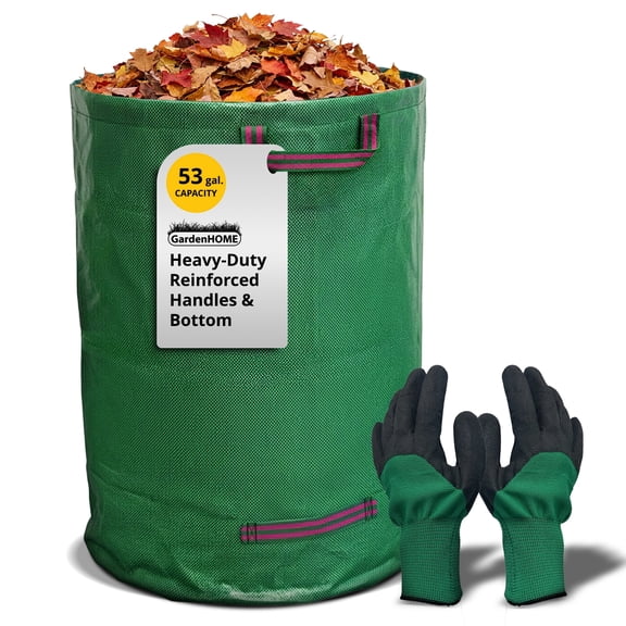 GardenHOME 53 Gallon Yard Leaf Waste Bag – Reusable Bag, Single Pack