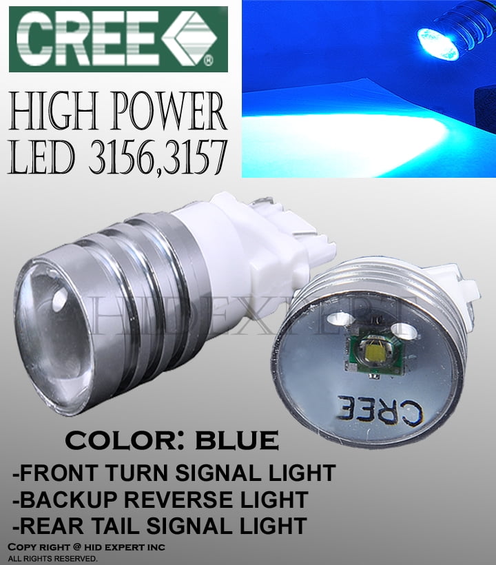 LED Light 80W 3156 Blue 10000K Two Bulbs Back Up Reverse Replace Show Color JDM