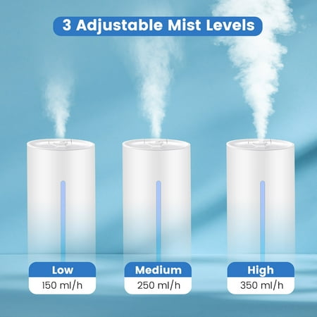 Costway Humidifier for Large Room 9L Warm & Cool Mist Top Fill Ultrasonic Air Vaporizer - White