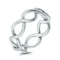 thumbnail image 3 of Infinity Braided Crossover Ring 925 Sterling Silver Size 12, 3 of 6