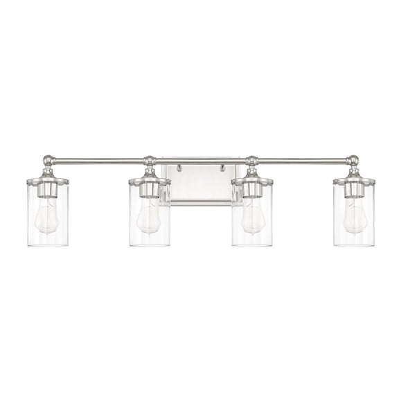 4 Light Industrial Bath Vanity Approved For Damp Locations In Industrial Style 33.25 High By 9.25 Wide Capital Lighting 120741Pn-423