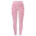 thumbnail image 3 of Breast Cancer Awareness Leggings For women Pink Ribbon Heart Print High Waist 4-Way Stretch Soft Leggings for Workout Gym Casual, 3 of 5