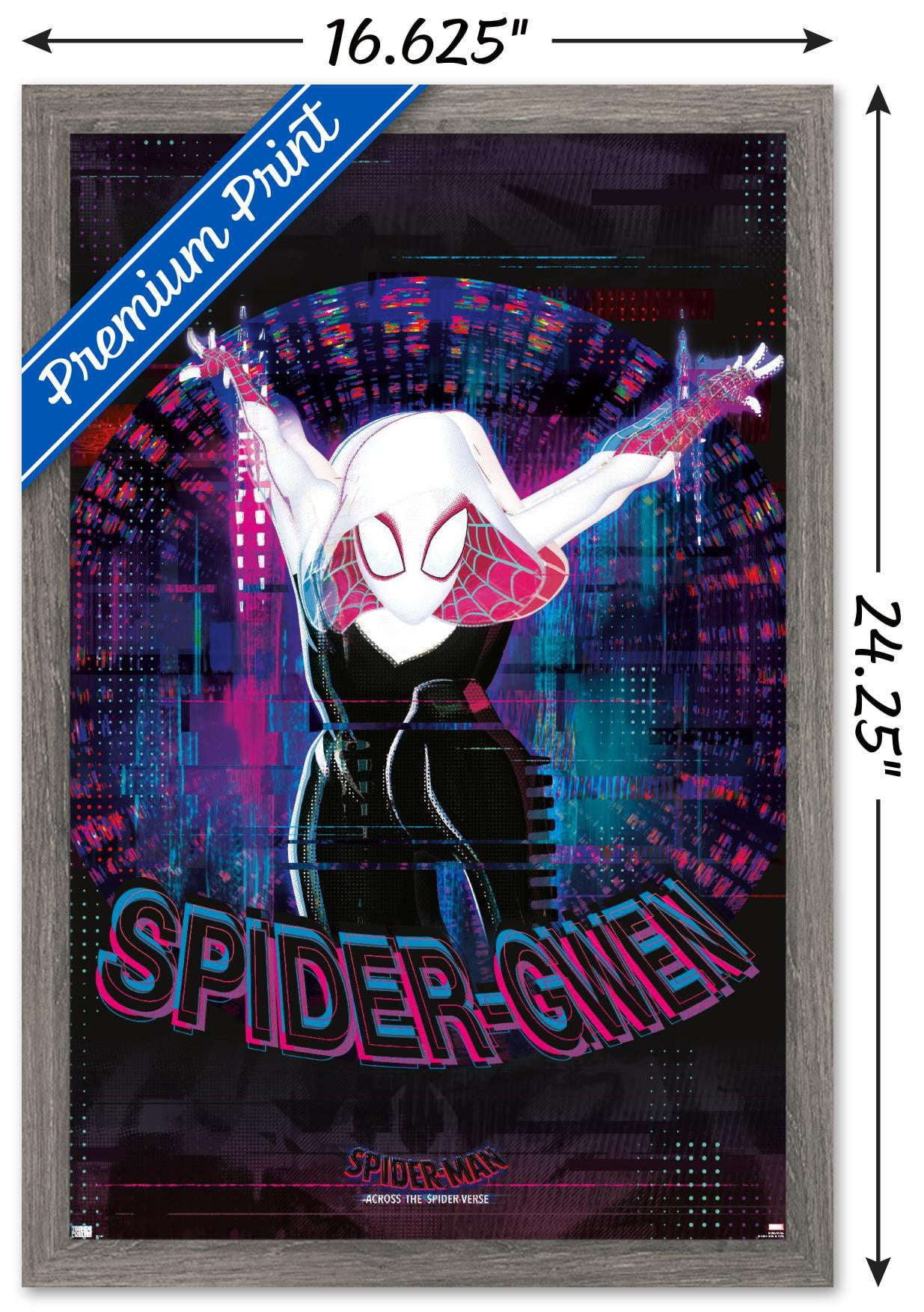 Marvel Spider-Man: Across the Spider-Verse - Spider-Gwen Wall Poster, 14.725" x 22.375" Framed