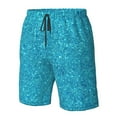 thumbnail image 5 of Kdxio Blue Glitter Pattern Mens Casual Shorts - Drawstring Summer Beach Sports Shorts for Men, 5 of 9