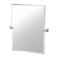 Gatco Waterline 31.5" Frameless Rectangular Mirror, Satin Nickel