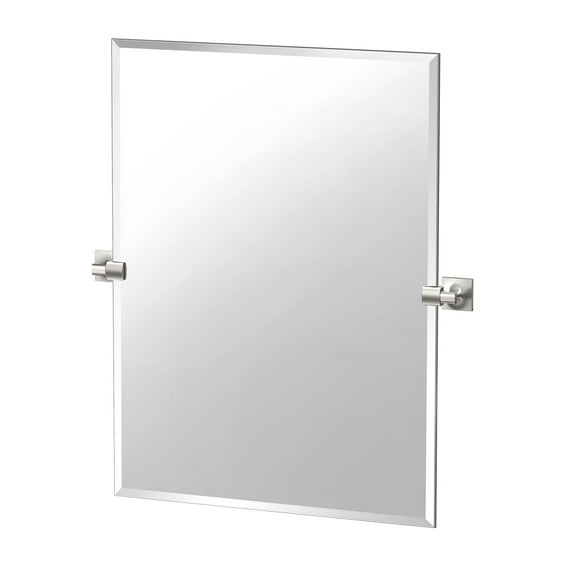 Gatco Waterline 31.5" Frameless Rectangular Mirror, Satin Nickel
