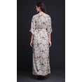 thumbnail image 5 of Bimba Rayon Dry Leaves & American Goldfinch Bird Smocked Waist Printed Gown Maxi Side Slit LadiesÂ&nbsp;Dress-XXX-Large, 5 of 6