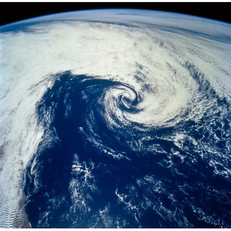 Satellite view of a storm on planet Earth Poster Print by Stocktrek