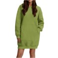 thumbnail image 2 of Gspmoly Robes d'Été pour Femmes, Robe Patchwork Décontractée Surdimensionnée pour Femmes Automne Manches Longues Tendance Col à Revers Plissé Mini Robe de Travail pour Femmes Économies, 2 of 9