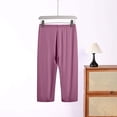 thumbnail image 5 of Stamzod Capri Pajama Pants Women Loose Casual Elastic Waist Comfy Pants Workout Yoga Lounge Pants Plus Size Pajamas XXL, 5 of 7
