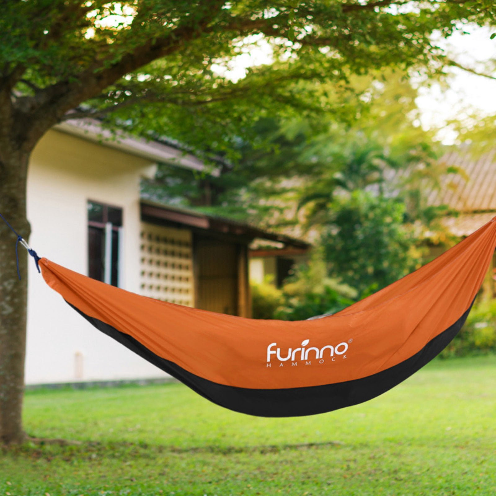 Furinno Portable Heavy Duty Lightweight Hammock, FH16097GY/BL, Grey/Blue