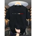 thumbnail image 2 of 1 Pce T-Shirt de Sport Décontracté pour Hommes, Col Rond, Manches Courtes, Motif Géométrique Imprimé, Polyester, Tissu Extensible, Haut d'Été pour Golf et Course pour Adulte, Hommes, Femmes, Adolescent, Adolescent, Yo, 2 of 6