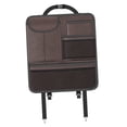 thumbnail image 2 of Protector de asiento trasero de coche, almacenamiento para viajes, alfombrilla resistente de cuero PU para patadas de coche. marrón, 2 of 7