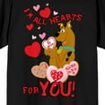 thumbnail image 2 of Scooby Doo I'm All Hearts for You Women's Black Short Sleeve Crew Neck Tee-Small, 2 of 3