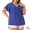 Royal Blue, variant on DARING DIVA Women's Plus V Neck Hollow Flare Short Sleeve Top 1X Light Blue
