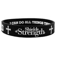 thumbnail image 2 of Unisex Black Silicone Stretch Bracelet-Philippians 4:13 by Shields of Strength, 2 of 4