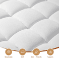 thumbnail image 2 of SONORO KATE Shredded Memory Foam Mattress Topper Queen, Breathable Plush Mattress Pad Cover for Pressure Relief，Pillow Top Protector with 8-18" Deep Pocket, White, 2 of 7