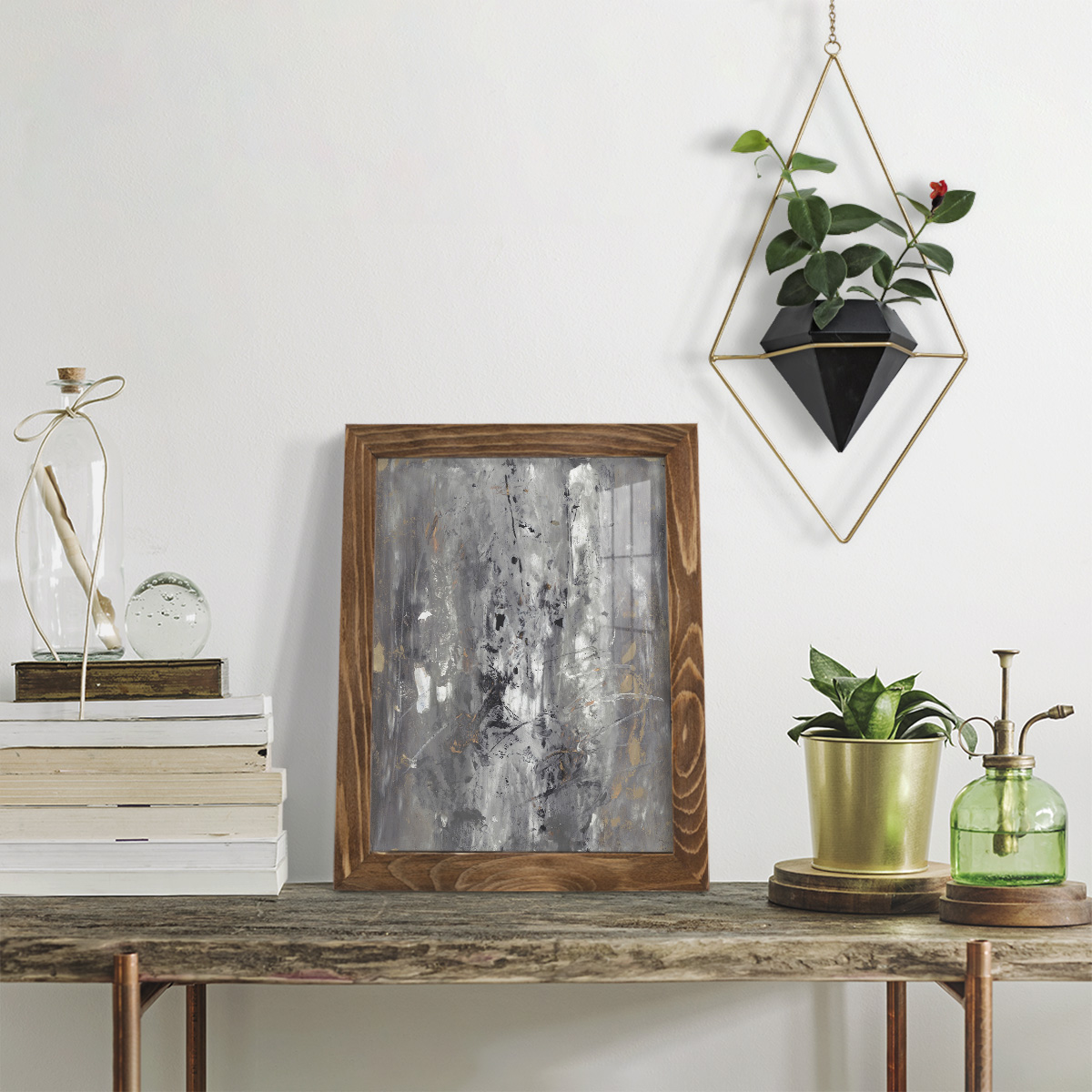 Ancient Marks I - Framed Print w/glass - Walnut