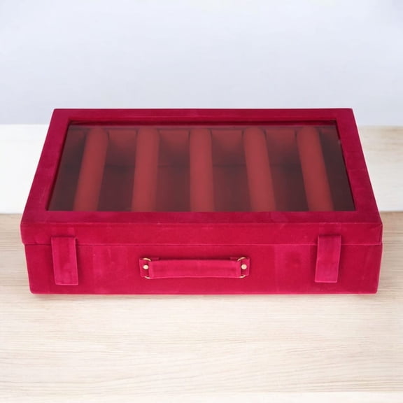 Wooden Jewelry Box 5 Rod Bangle Velvet Coated Wedding Vanity For Women