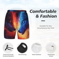 thumbnail image 3 of Haiem Red And Blue Fire Wolf Mens Swim Trunks with Compression Liner 2 in 1 Swimming Shorts Stretch Swimwear Quick Dry,Board Shorts-Small, 3 of 9