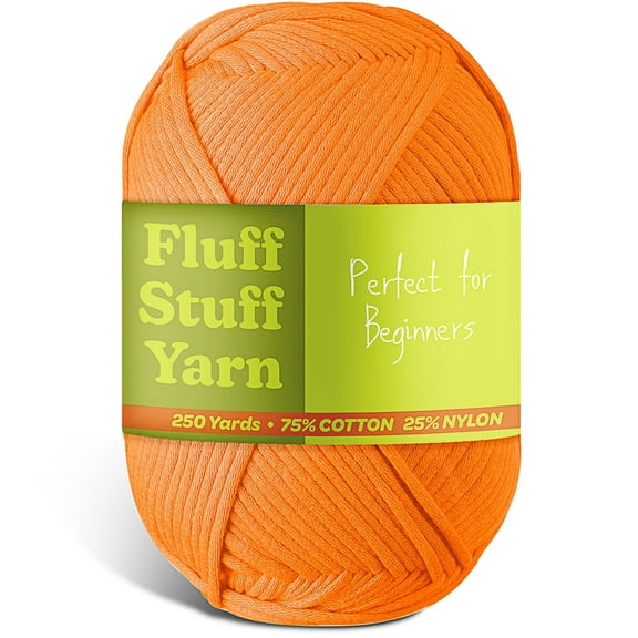 Craftbud Cotton Yarn For Crocheting And Knitting, (250 Yards) Worsted Medium #4 Crochet Yarn For Beginners, Pumpkin