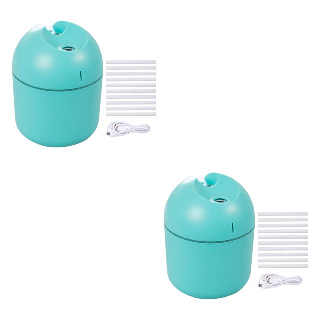 QualitChoice Bedroom Desk LED Humidifier 250ml Essential Oil Air Diffuser Portable Mist Sprayer Personal Household Supplies Green 10 Sticks 2Set
