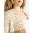 thumbnail image 3 of Terra & Sky Women's Plus Open Front Cardigan Sweater, Midweight, Size 1X-5X, 3 of 4